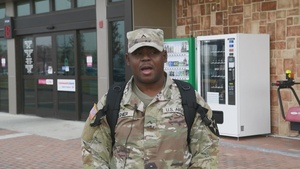 PVT Regnier gives greeting for Thanksgiving