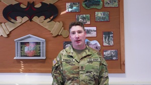 Sgt. 1st Class Michael Kimberlin sends a shoutout to his family