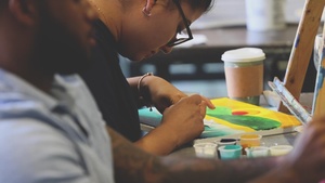 Hawaii Wounded Warriors Take Part in Painting in Honor of Warrior Care Month