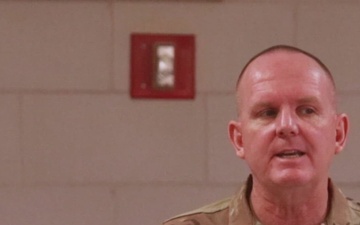 Chaplain (Col.) Kevin Wainwright talks contentment during Thanksgiving Prayer Breakfast