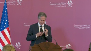Secretary Antony J. Blinken And Qatari Deputy Prime Minister and Foreign Minister Mohammed Bin Abdulrahman Al-Thani at a Joint Press Availability