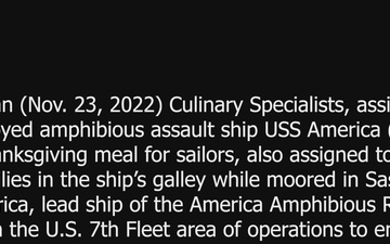 USS America Celebrates Thanksgiving