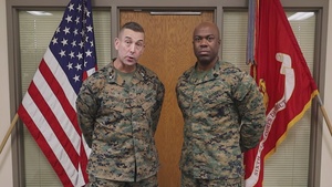 6th Marine Corps District Commanding Officer and Sergeant Major wish personnel Happy Thanksgiving