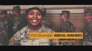 What I am Thankful For- PV2 Khamilah Abdul-Waheed