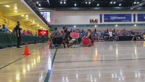 NDC (Ret.) Julius 'Jules' McManus checks in wheelchair rugby