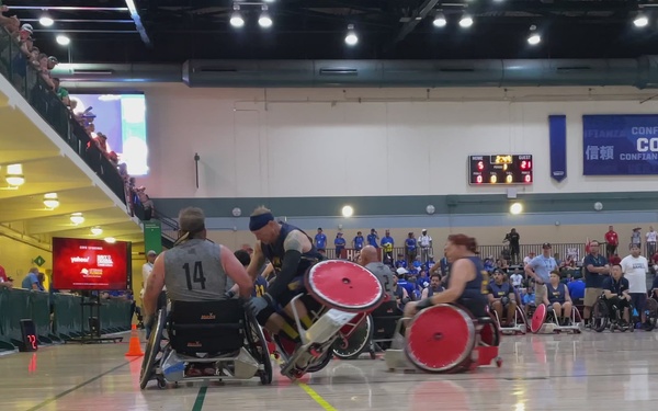 NDC (Ret.) Julius 'Jules' McManus checks in wheelchair rugby