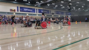 Team Navy scores in wheelchair rugby at the 2022 Warrior Games