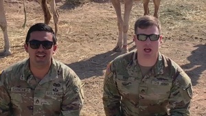 Team 2321, 2nd SFAB gives a shoutout for the Army-Navy game