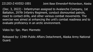 Avalanche Company, 297th Infantry Regiment Training (B-Roll)