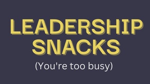 Leadership Snacks: You're too busy