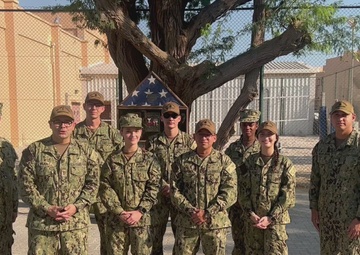 Patrol Forces Southwest Asia Administration team shares a holiday greeting