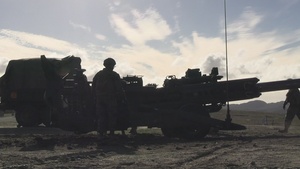 B-Roll: Artillery Marines conduct direct fire training during Steel Knight 23