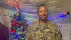 Soldiers shout out to family and friends for the holidays