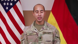 Spc. Xavier Lott sends a holiday shoutout to his family