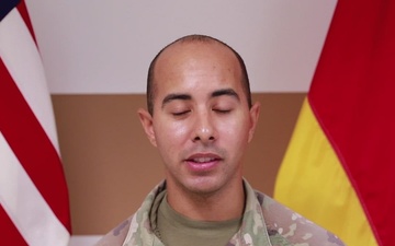 Spc. Xavier Lott sends a holiday shoutout to his family
