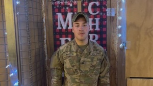 Soldiers shout out to family and friends for the holidays