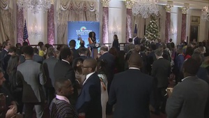 Secretary Blinken delivers remarks at a reception for African innovators as part of the U.S.-Africa Leaders Summit.