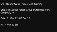 Green Beret and Saudi SSF/SOF 6 Day Exercise