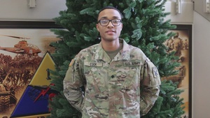 Spc. Jalen Cook Holiday shoutout