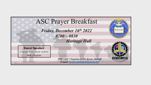 AMC chaplain speaks at ASC Prayer Breakfast at Rock Island Arsenal