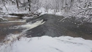 December 2022 Snow Scenes at Trout Falls at Fort McCoy's Pine View Recreation Area, Part II