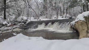 December 2022 Snow Scenes at Trout Falls at Fort McCoy's Pine View Recreation Area, Part I