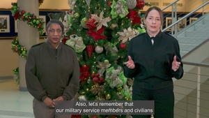 2022 Holiday Message from VADM Michelle Skubic/CSM Tomeka O'Neal (open caption)