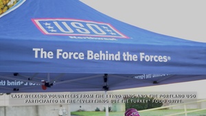 142nd Wing Airmen volunteer for "Everything but the Turkey" food drive