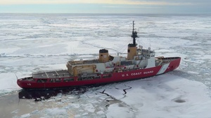 Coast Guard Cutter Polar Star transits through ice during Operation Deep Freeze 2023