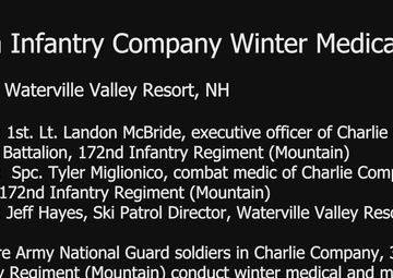 Mountain Infantry Company Winter Medical Training