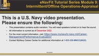 eNavFit Tutorial Series Module Nine: Intermittent/Offline Operations-Appraisal