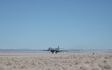 A B-1B Lancer takes off from Edwards Air Force Base