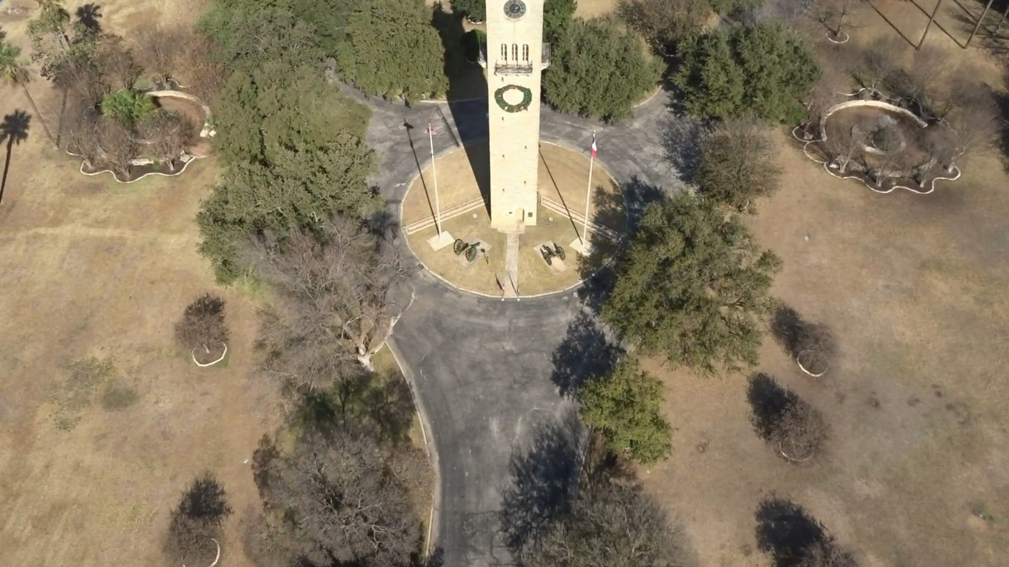 Aerial B-Roll footage of Joint Base San Antonio-Fort Sam Houston Quadrangle shot by 502nd Air Base Wing Preston Walls.