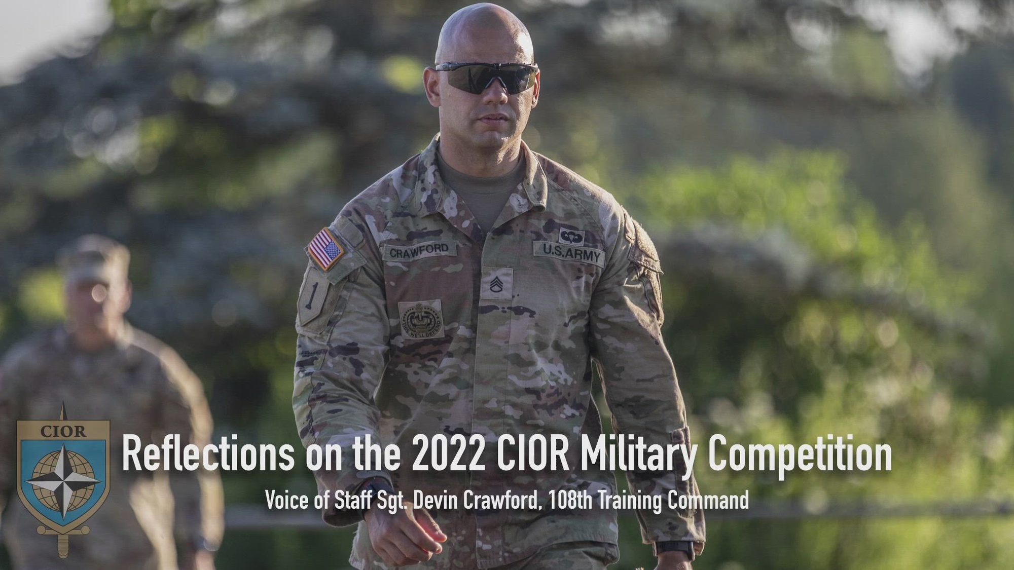 Staff Sgt. Devin Crawford, 108th Training Command, reflects on his experience during the Interallied Confederation of Reserve Officers Military Competition (CIOR MILCOMP). This competition is an annual reserve military competition with NATO member states and other participating nations with 34 countries in total, representing 1.3 million reservists. The MILCOMP, which has been held since 1957, is a military pentathlon testing service members in pistol and rifle marksmanship, land and water obstacles and orienteering.