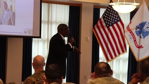 Speaker Marcus Gentry gives his presentation for Fort McCoy's 2023 Dr. Martin Luther King Jr. Day observance, Part III