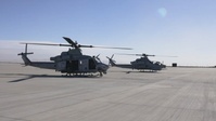 Marines with HMLA-167 go on a desert gun run (B-Roll)