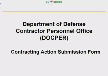 Contracting Action Submission Form
