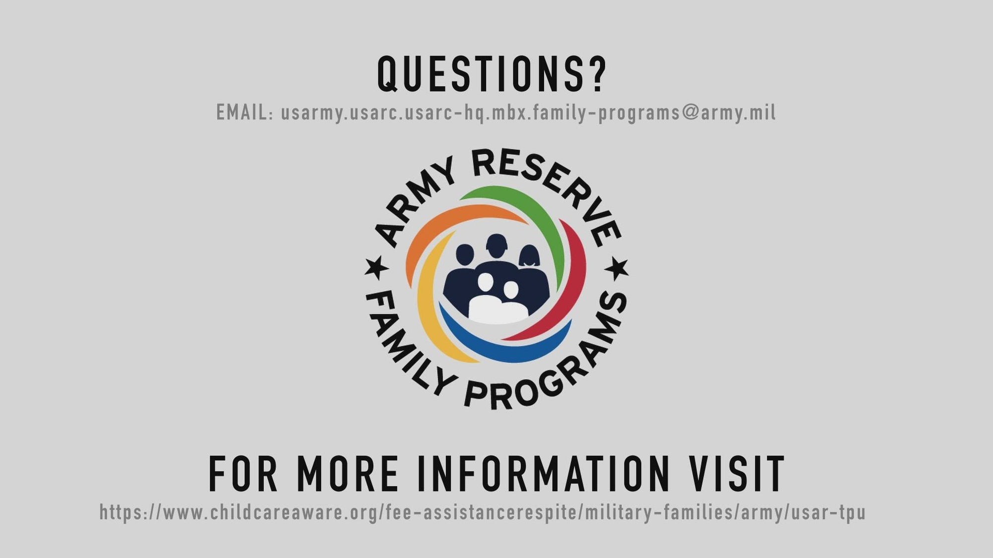 Maj. Ebony Gay, Army Reserve Family Programs, talks about the new child care pilot program. This program is no-cost and available in four states: New York, Florida, Texas and California.
