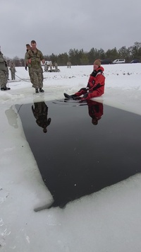 Airmen train in cold-water immersion at Fort McCoy as part of Air-Force-led Cold-Weather Operations Course, Part III