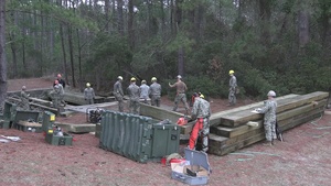 Marines with 8th ESB and Navy Seabees build timber bridge for Winter Pioneer 2023