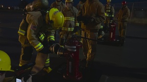 Local Reporter Embedded at DoD Fire Academy for Hose Pull and Hydrant Operations Training