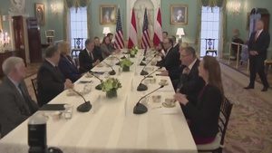 Secretary of State Antony J. Blinken meets with Austrian Foreign Minister Alexander Schallenberg at the Department of State
