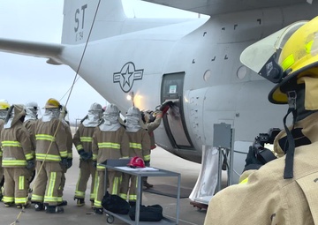 Local Reporter Embedded at DoD Fire Academy for C-130 Cut-in Operation Training