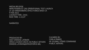 Minuteman GT-245 Launch - Narrated
