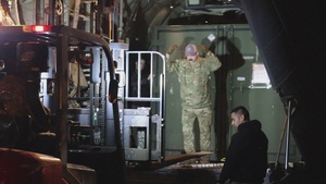 B-roll of C-130's and Cargo