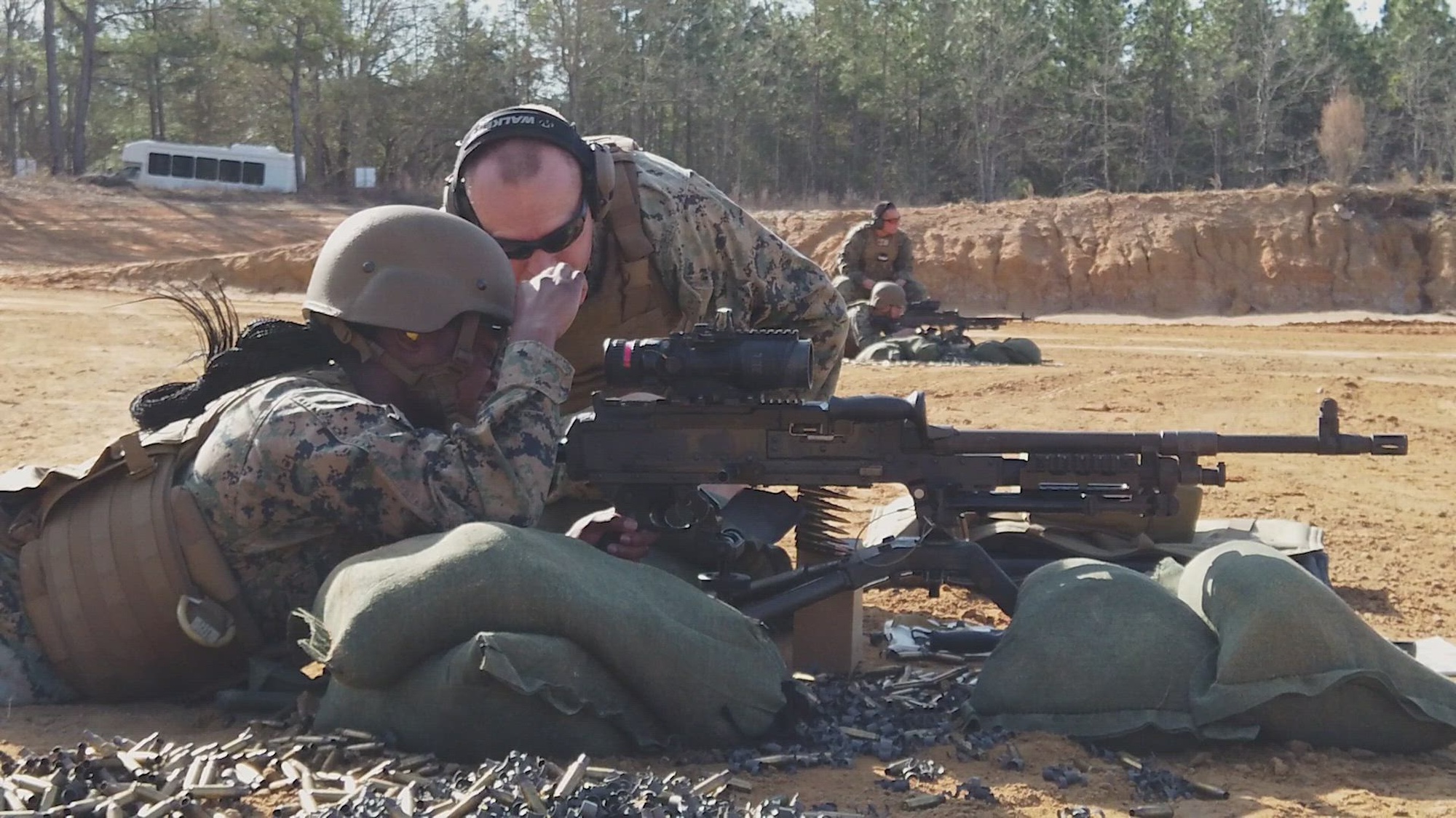 Headquarters Company, Marine Corps Logistics Base Albany, conducted familiarization fire training using the M240B medium machine-gun, Feb. 8, 2023.  The training was conducted to build proficiency in the use of the weapon system and to enhance the individual marksmanship abilities of Marines.<br /><br />“It is critically important that Marines, especially those assigned to the Security Augmentation Force, are proficient with the M240 and are able to properly employ the weapon system during SAF operations,” said Master Sgt. Tracy Brown, base operations chief, MCLB Albany.