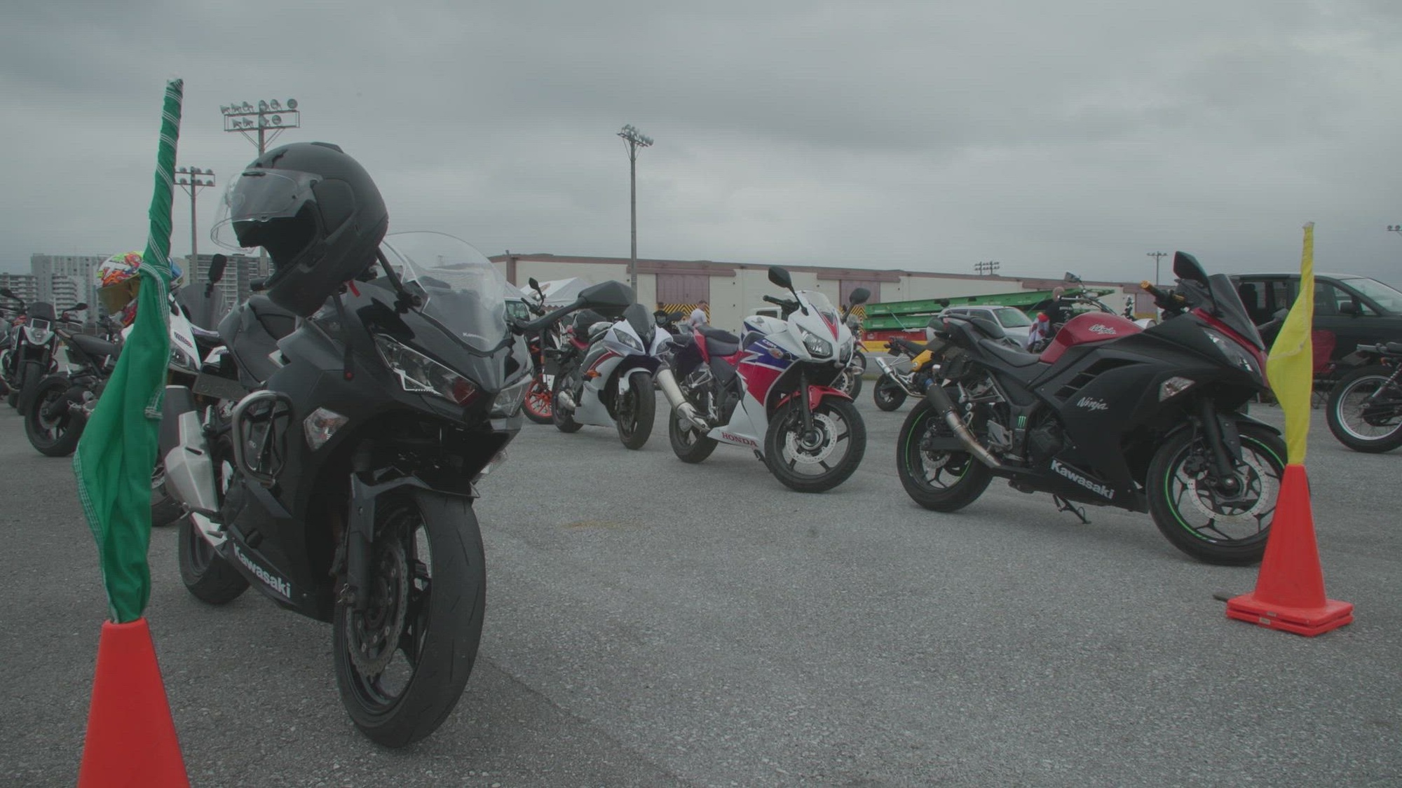 U.S. Service members participate in the Advanced Rider Track Day training at Naha Port, Okinawa, Japan, on Feb. 11, 2023. An ARTD certificate is the highest level of training that Status of Forces Agreement personnel can be certified with while riding a motorcycle. The training was organized to further understand how to properly lean, accelerate, and stop the vehicle. The course also ensured that each attendee was comfortable with all advanced riding techniques to help promote road safety for both civilians and service members alike. (Marine Corps video by Lance Cpl. Martha Linares)