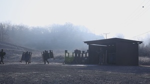 III MSB Marines Conduct Shooting Drills with Gas Masks during Bushido Strike 23