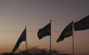 BROLL: Flags Waving Together at Kenya Defence Forces School of Infantry