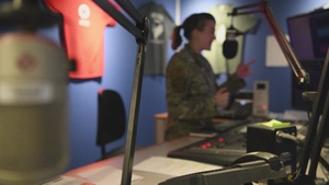 Staff Sgt Sari Seibert on how she became an AFN radio DJ (Broll)